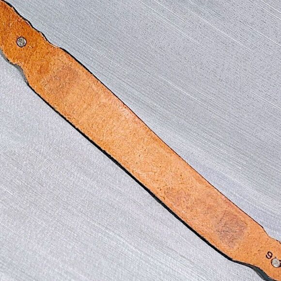 Silver Creek Collection Vintage Personalized Brown Tooled Leather Belt Womens 28 - Picture 10 of 11